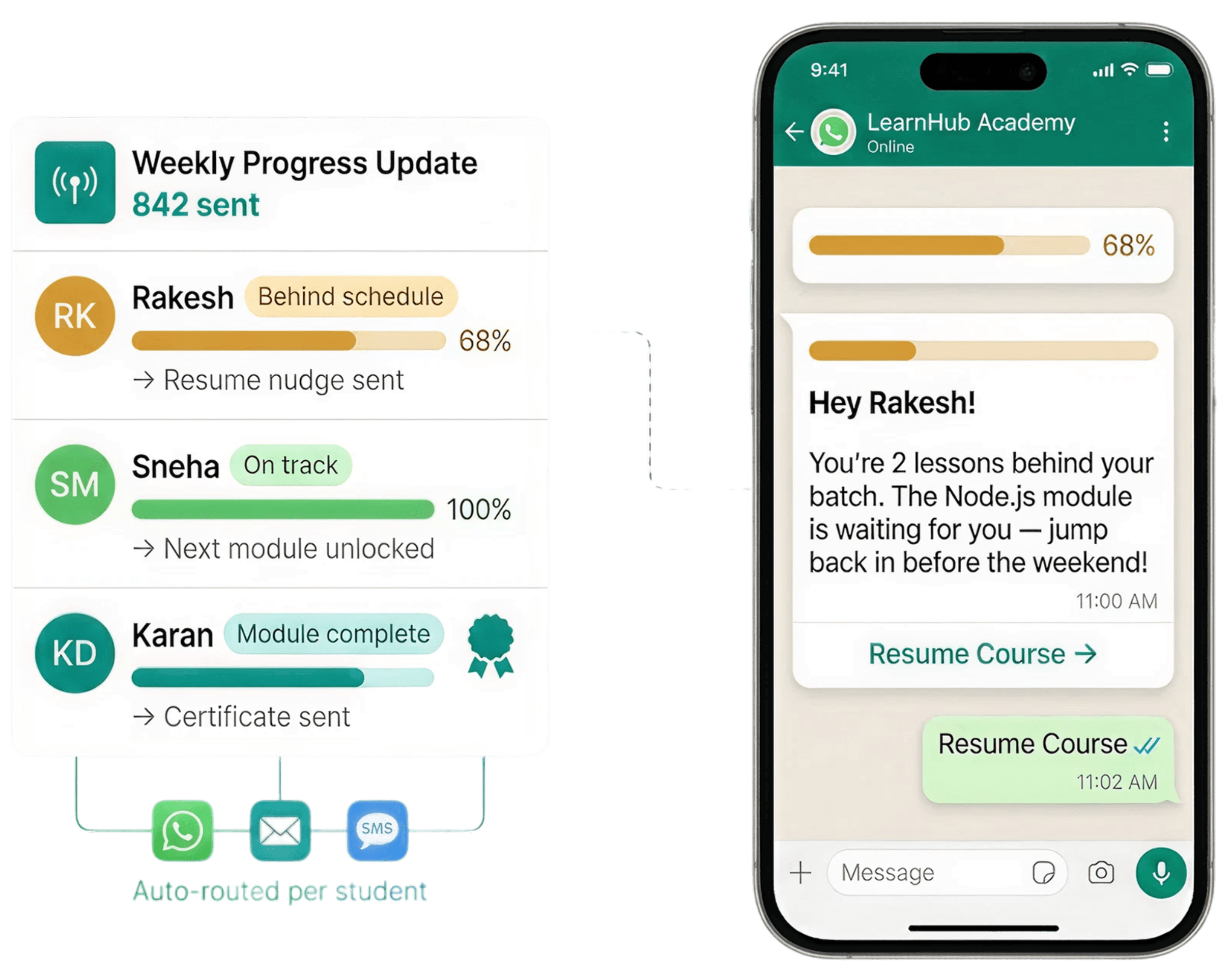 Course Reminders — phone mockup