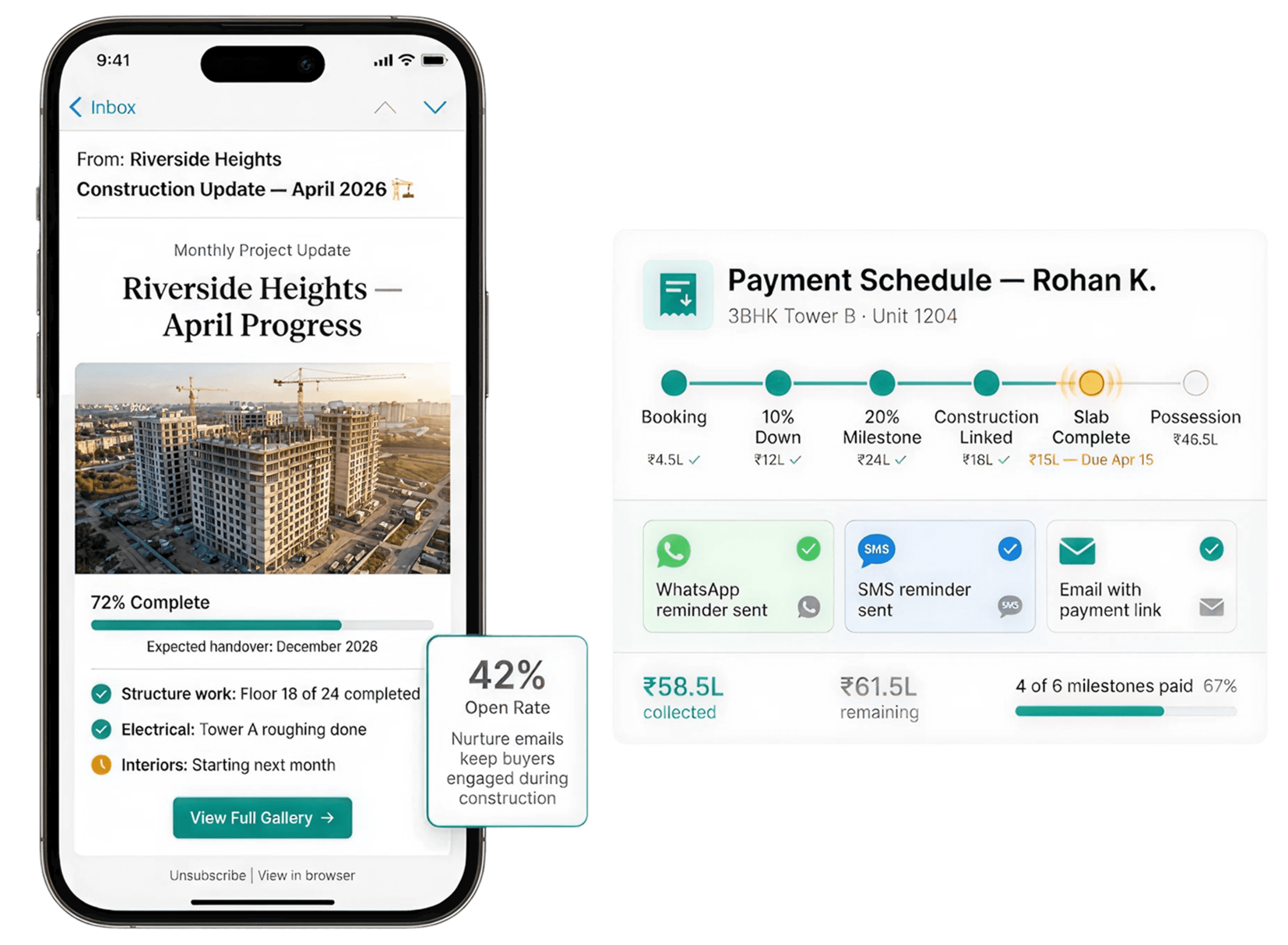 Payment Reminders — phone mockup